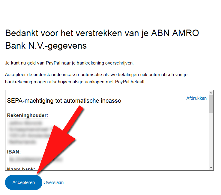 Accepteer de automatische incasso voor PayPal