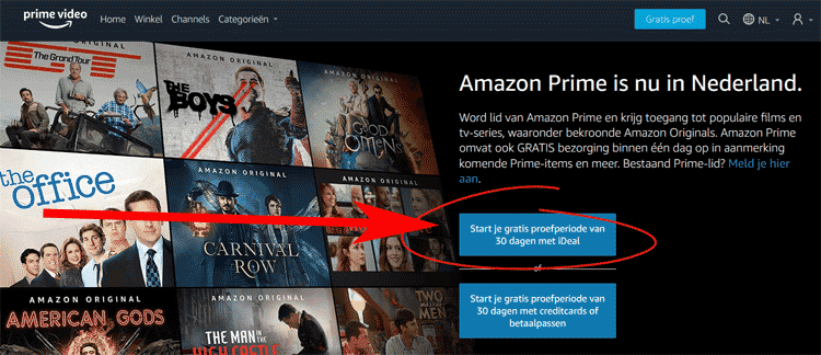 Stap 1: Amazon Prime Video zonder creditcard betalen