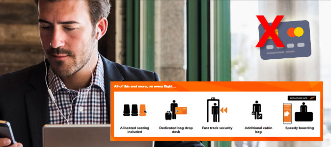 easyJet Plus zonder creditcard betalen