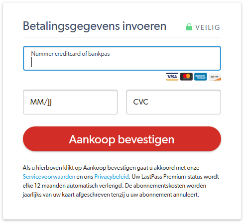 Lastpass Premium betalen