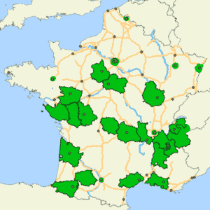 Milieuzones Frankrijk kaart