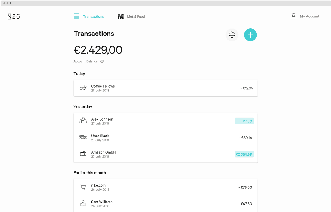 N26 Web app