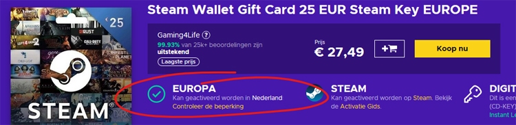 Steam Gift Card met iDEAL kopen