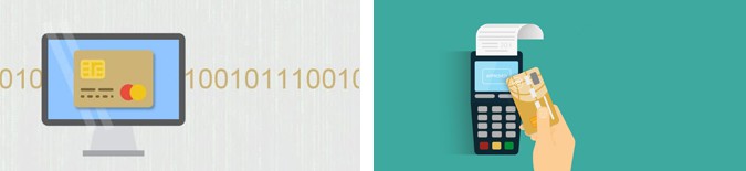 Virtuele creditcard of plastic kaart